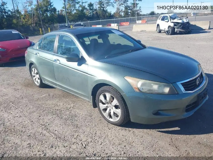 1HGCP3F86AA020130 2010 Honda Accord 3.5 Ex-L