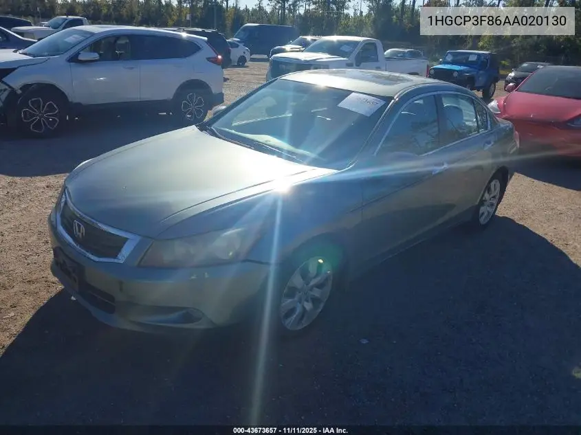 1HGCP3F86AA020130 2010 Honda Accord 3.5 Ex-L