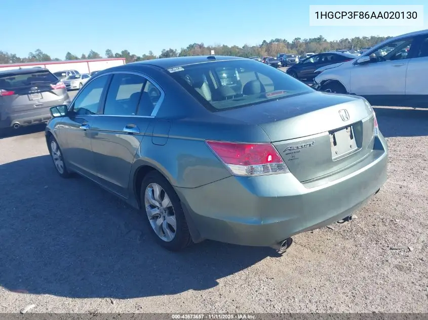 1HGCP3F86AA020130 2010 Honda Accord 3.5 Ex-L