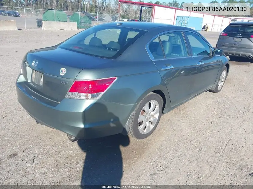 1HGCP3F86AA020130 2010 Honda Accord 3.5 Ex-L