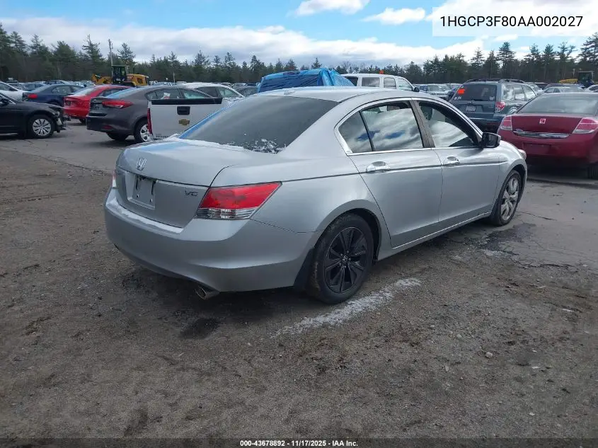 1HGCP3F80AA002027 2010 Honda Accord 3.5 Ex-L