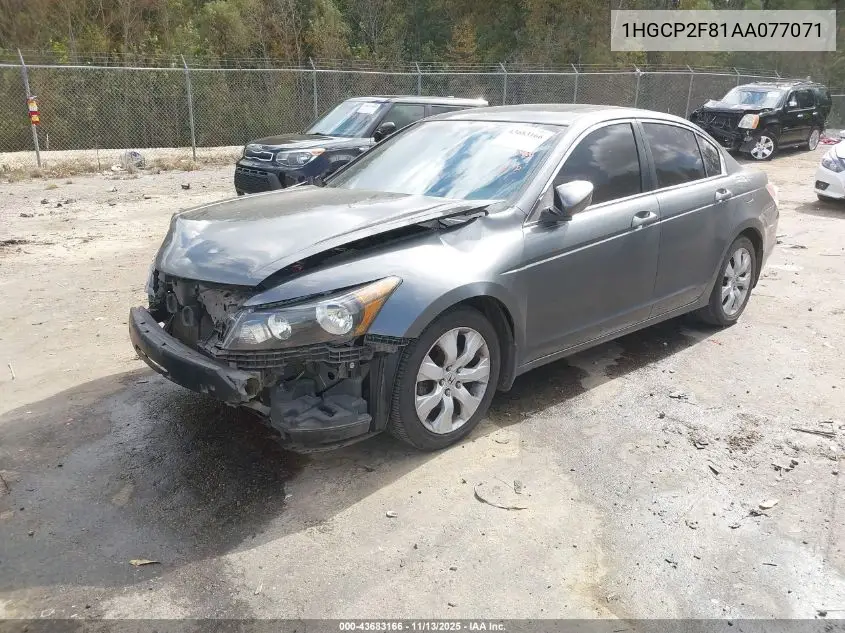 1HGCP2F81AA077071 2010 Honda Accord 2.4 Ex-L