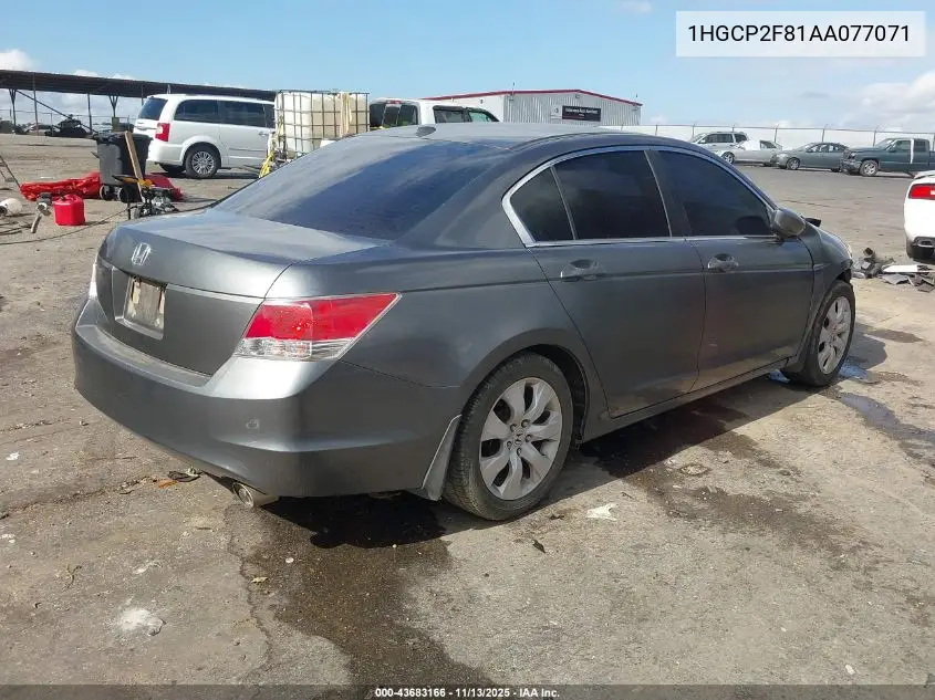1HGCP2F81AA077071 2010 Honda Accord 2.4 Ex-L