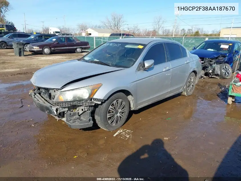 1HGCP2F38AA187670 2010 Honda Accord 2.4 Lx