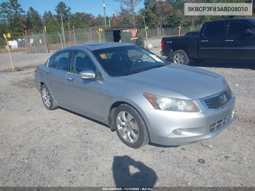 5KBCP3F83AB008010 2010 Honda Accord 3.5 Ex-L