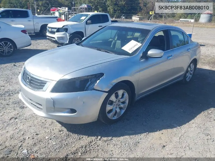 5KBCP3F83AB008010 2010 Honda Accord 3.5 Ex-L