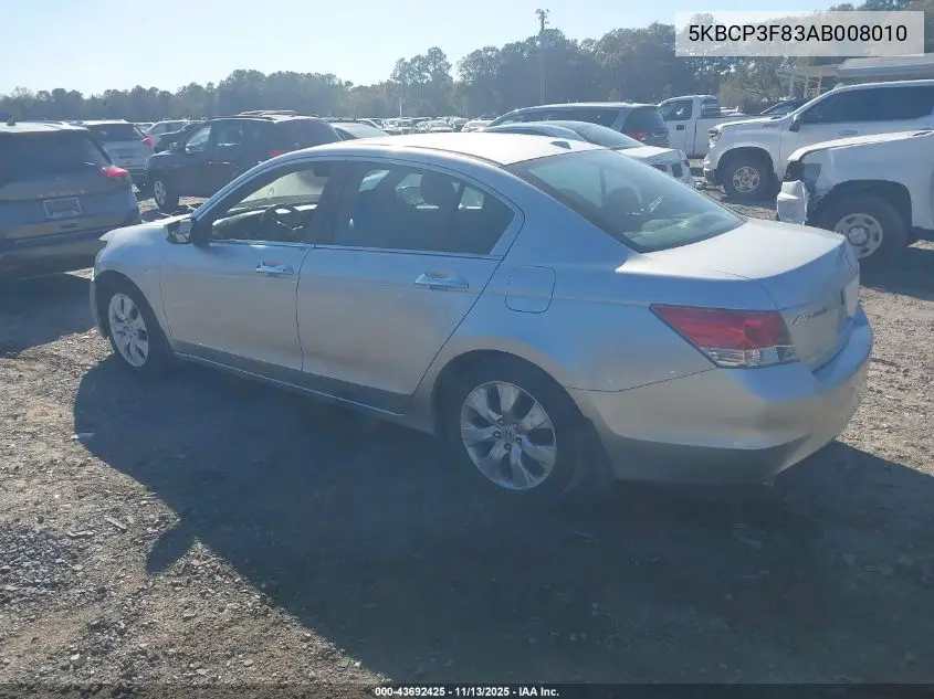 5KBCP3F83AB008010 2010 Honda Accord 3.5 Ex-L