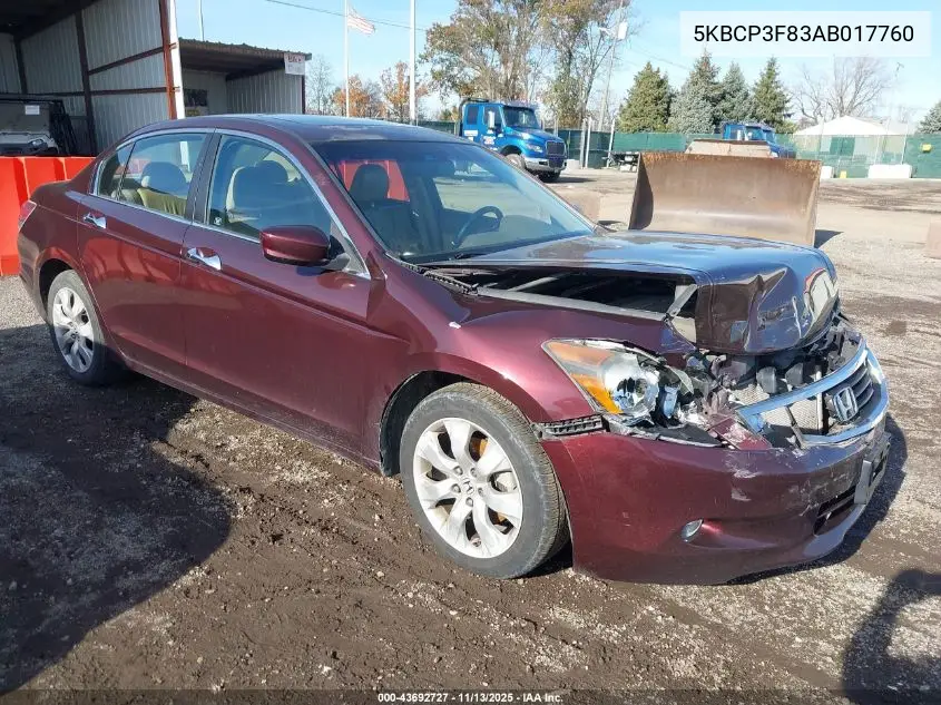 5KBCP3F83AB017760 2010 Honda Accord 3.5 Ex-L