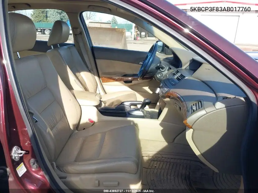 5KBCP3F83AB017760 2010 Honda Accord 3.5 Ex-L