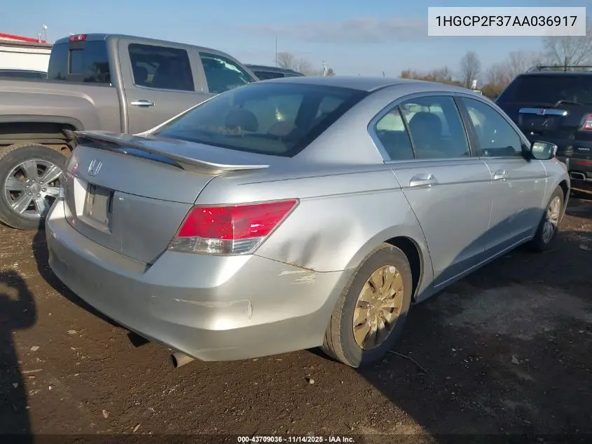 1HGCP2F37AA036917 2010 Honda Accord 2.4 Lx