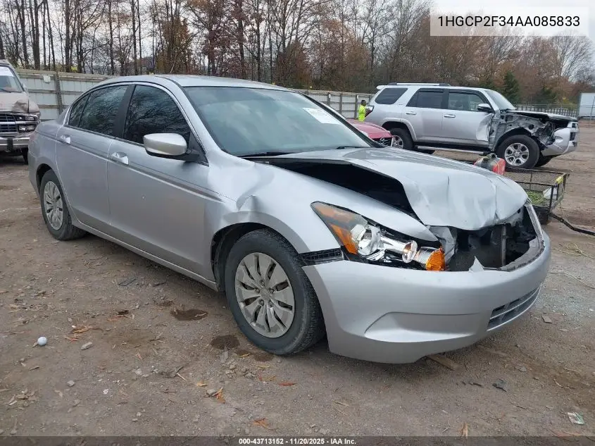 1HGCP2F34AA085833 2010 Honda Accord 2.4 Lx