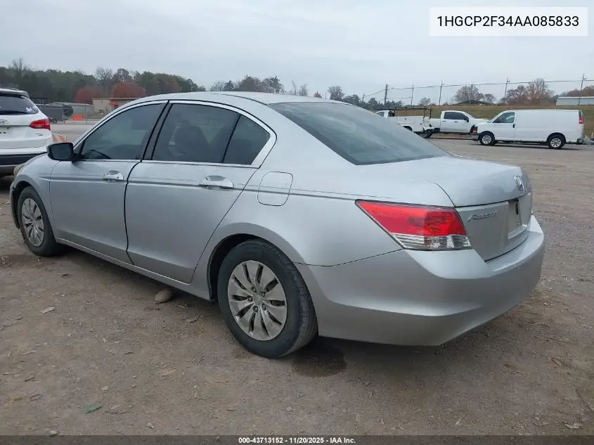 1HGCP2F34AA085833 2010 Honda Accord 2.4 Lx