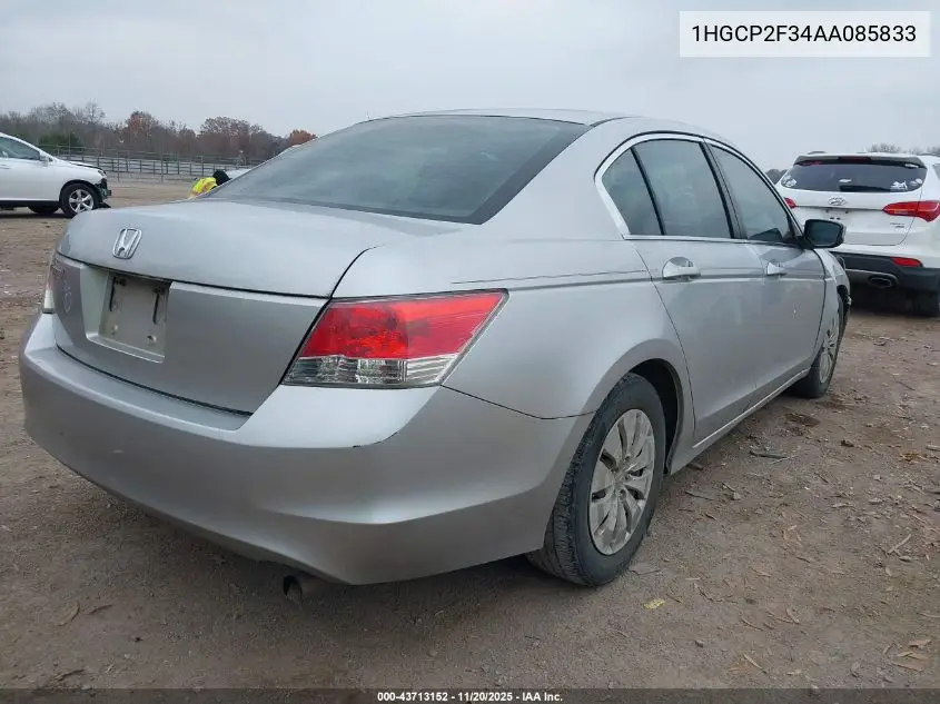 1HGCP2F34AA085833 2010 Honda Accord 2.4 Lx