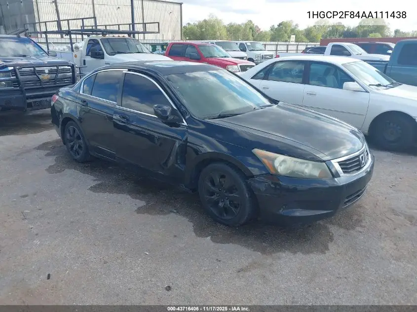 1HGCP2F84AA111438 2010 Honda Accord 2.4 Ex-L