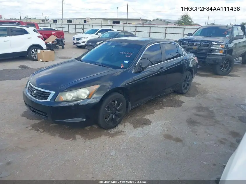1HGCP2F84AA111438 2010 Honda Accord 2.4 Ex-L