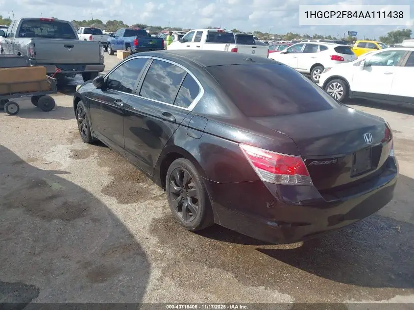 1HGCP2F84AA111438 2010 Honda Accord 2.4 Ex-L