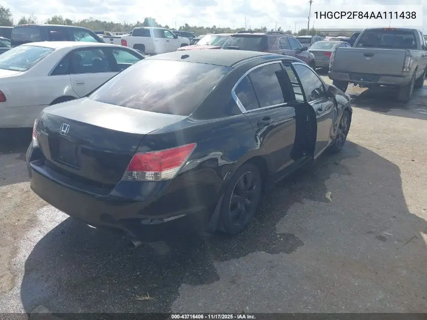 1HGCP2F84AA111438 2010 Honda Accord 2.4 Ex-L