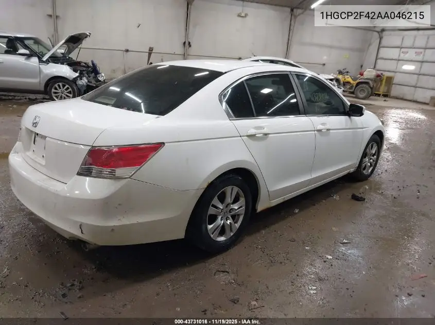 1HGCP2F42AA046215 2010 Honda Accord 2.4 Lx-P
