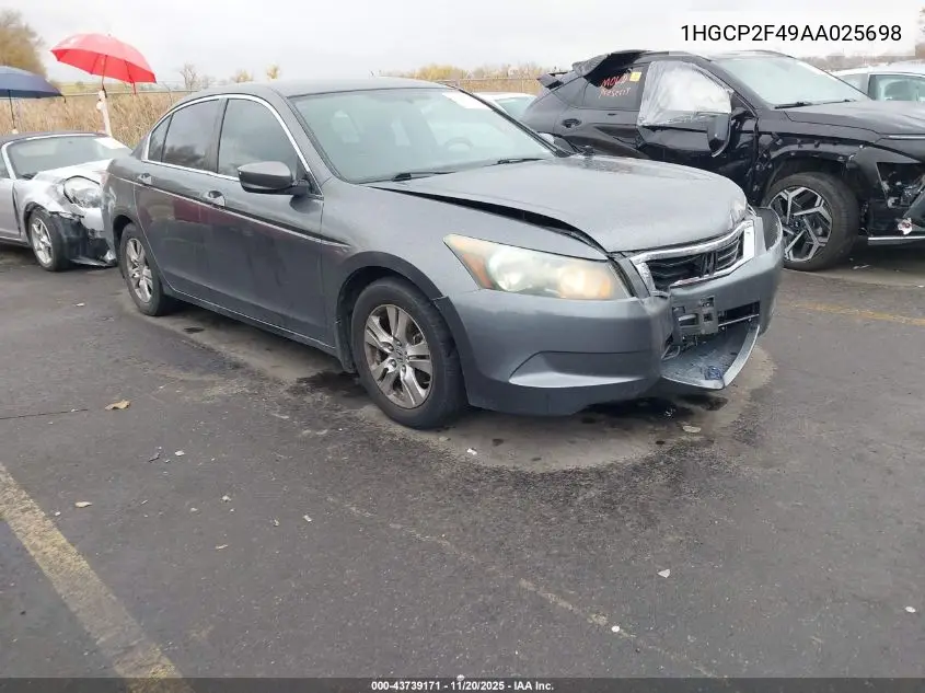 1HGCP2F49AA025698 2010 Honda Accord 2.4 Lx-P