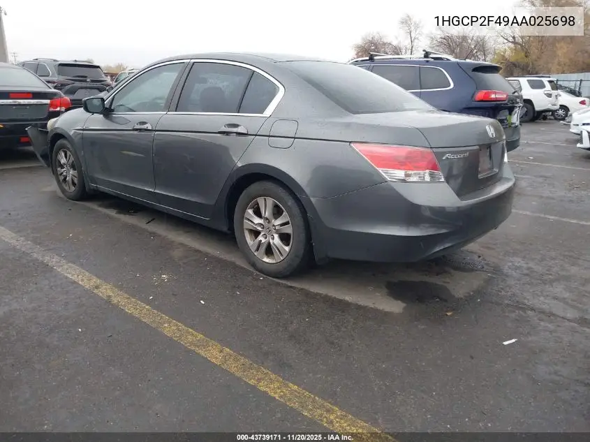 1HGCP2F49AA025698 2010 Honda Accord 2.4 Lx-P