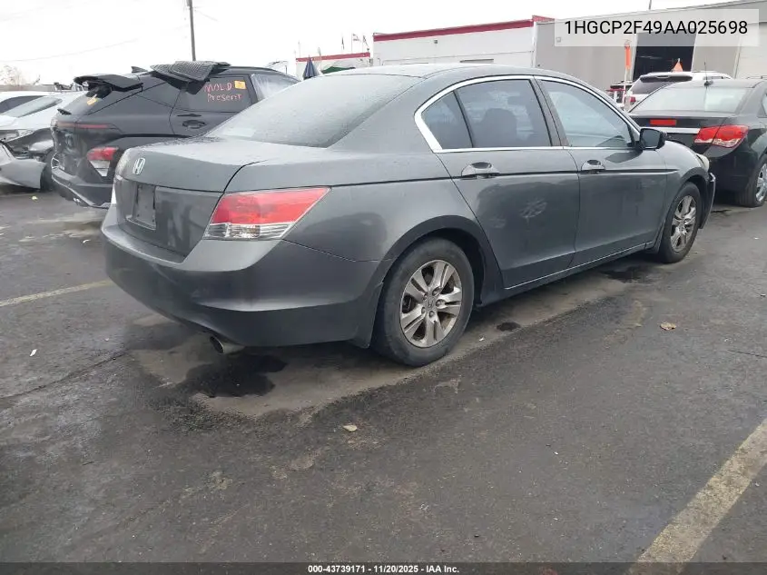 1HGCP2F49AA025698 2010 Honda Accord 2.4 Lx-P