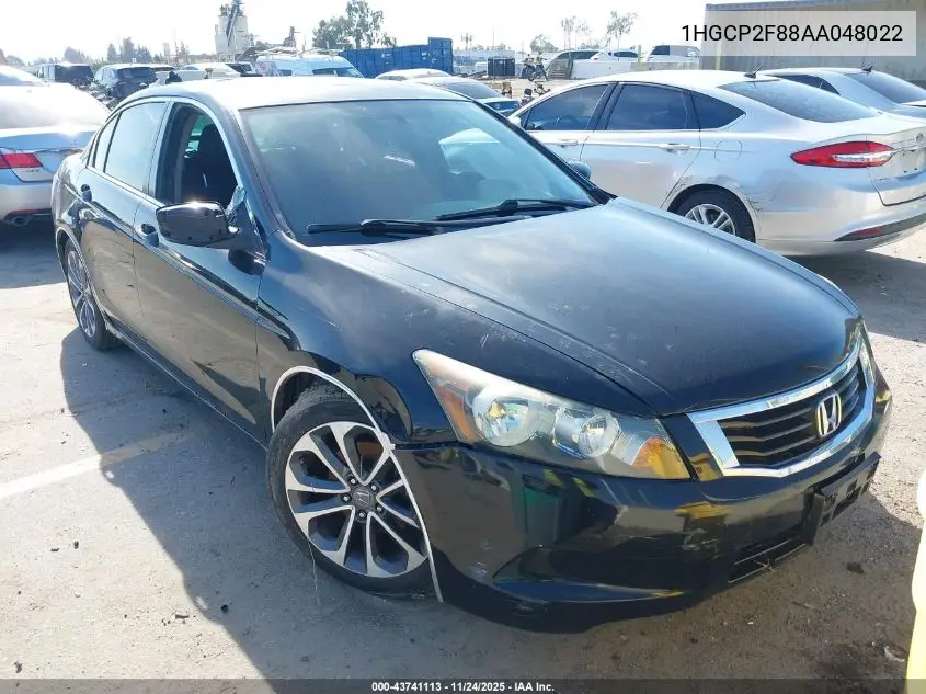 1HGCP2F88AA048022 2010 Honda Accord 2.4 Ex-L
