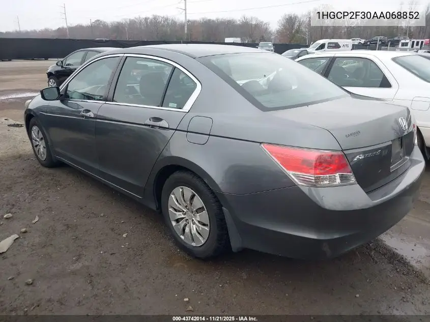 1HGCP2F30AA068852 2010 Honda Accord 2.4 Lx