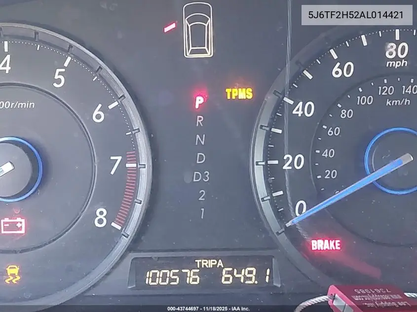 5J6TF2H52AL014421 2010 Honda Accord Crosstour Ex-L
