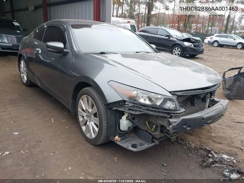 1HGCS2B86AA001463 2010 Honda Accord 3.5 Ex-L