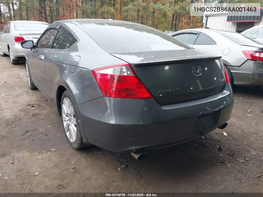 1HGCS2B86AA001463 2010 Honda Accord 3.5 Ex-L