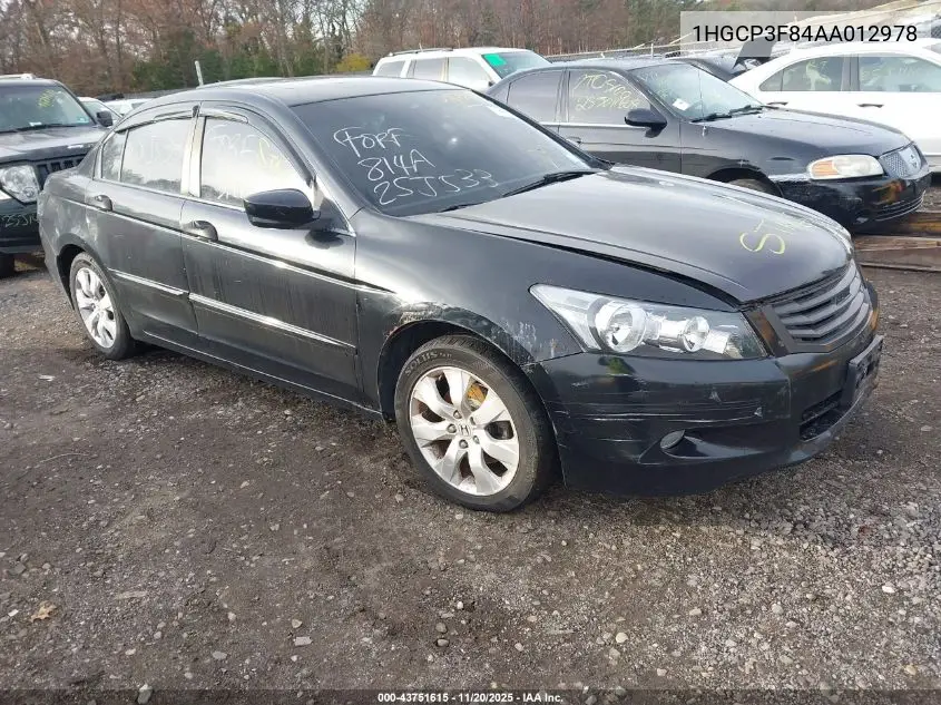 1HGCP3F84AA012978 2010 Honda Accord 3.5 Ex-L