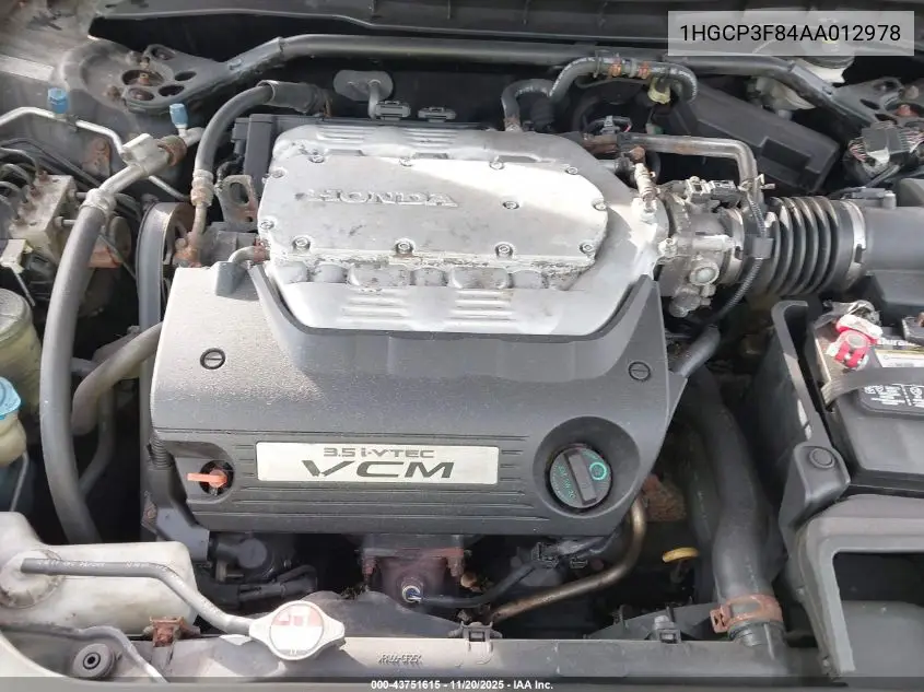1HGCP3F84AA012978 2010 Honda Accord 3.5 Ex-L
