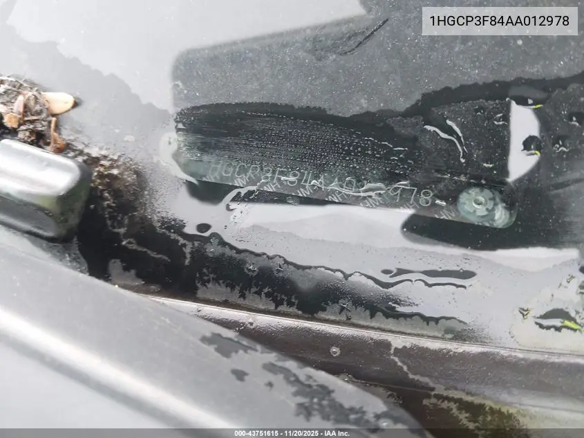 1HGCP3F84AA012978 2010 Honda Accord 3.5 Ex-L