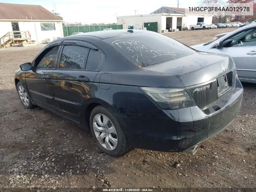 1HGCP3F84AA012978 2010 Honda Accord 3.5 Ex-L