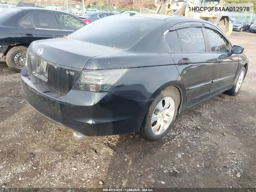 1HGCP3F84AA012978 2010 Honda Accord 3.5 Ex-L