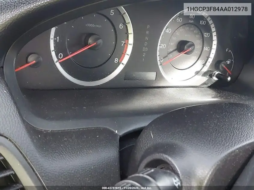 1HGCP3F84AA012978 2010 Honda Accord 3.5 Ex-L