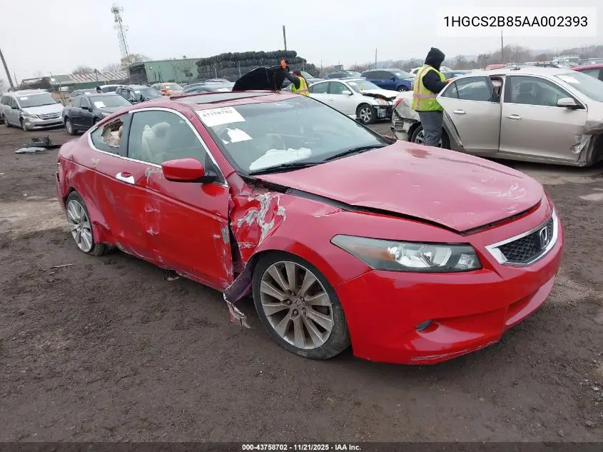 1HGCS2B85AA002393 2010 Honda Accord 3.5 Ex-L