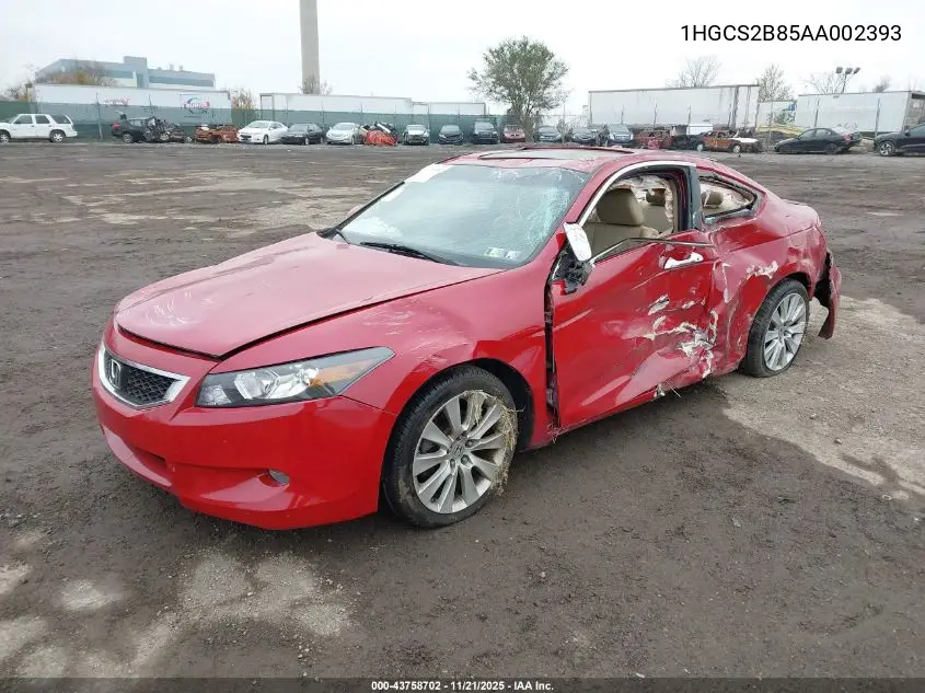 1HGCS2B85AA002393 2010 Honda Accord 3.5 Ex-L