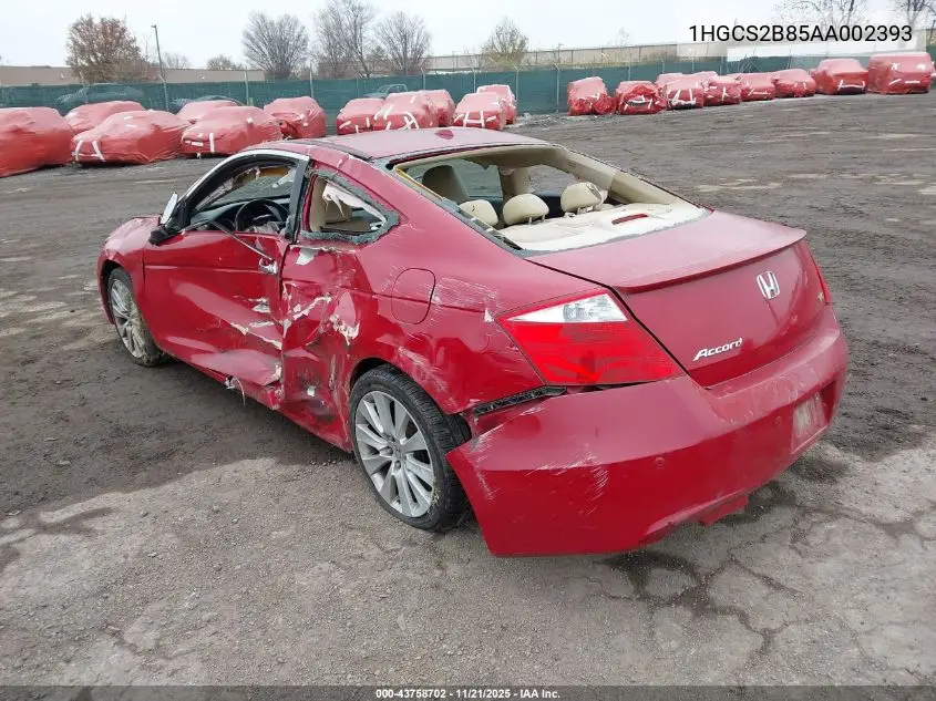 1HGCS2B85AA002393 2010 Honda Accord 3.5 Ex-L