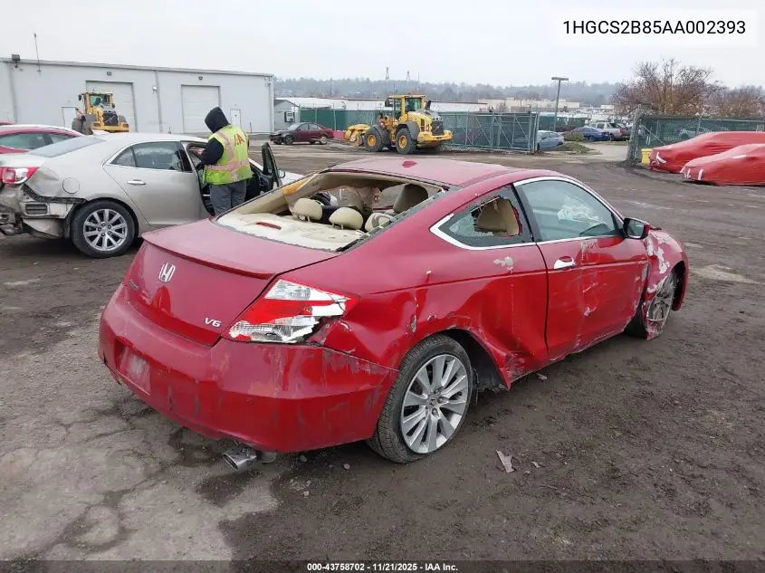 1HGCS2B85AA002393 2010 Honda Accord 3.5 Ex-L