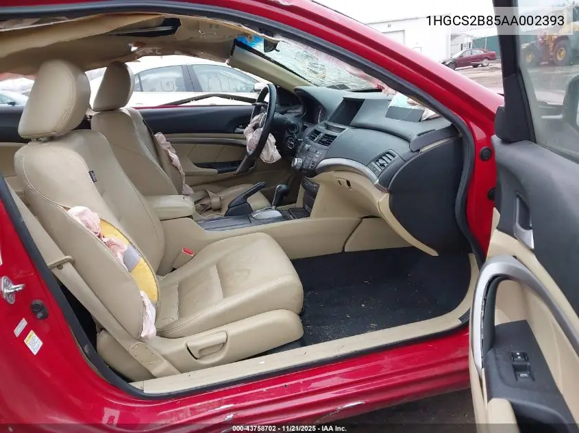 1HGCS2B85AA002393 2010 Honda Accord 3.5 Ex-L