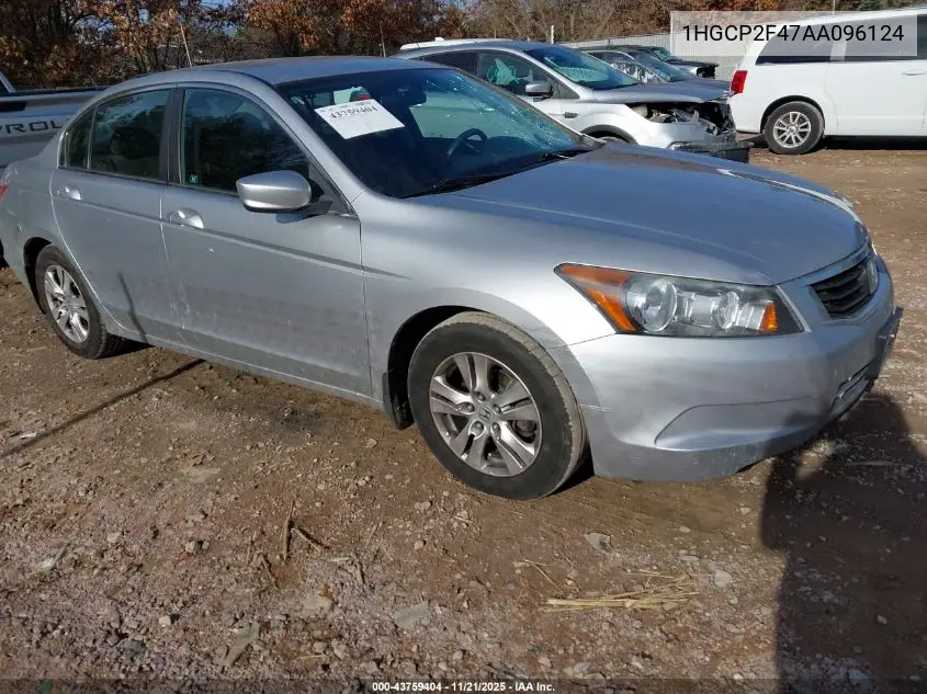 1HGCP2F47AA096124 2010 Honda Accord 2.4 Lx-P