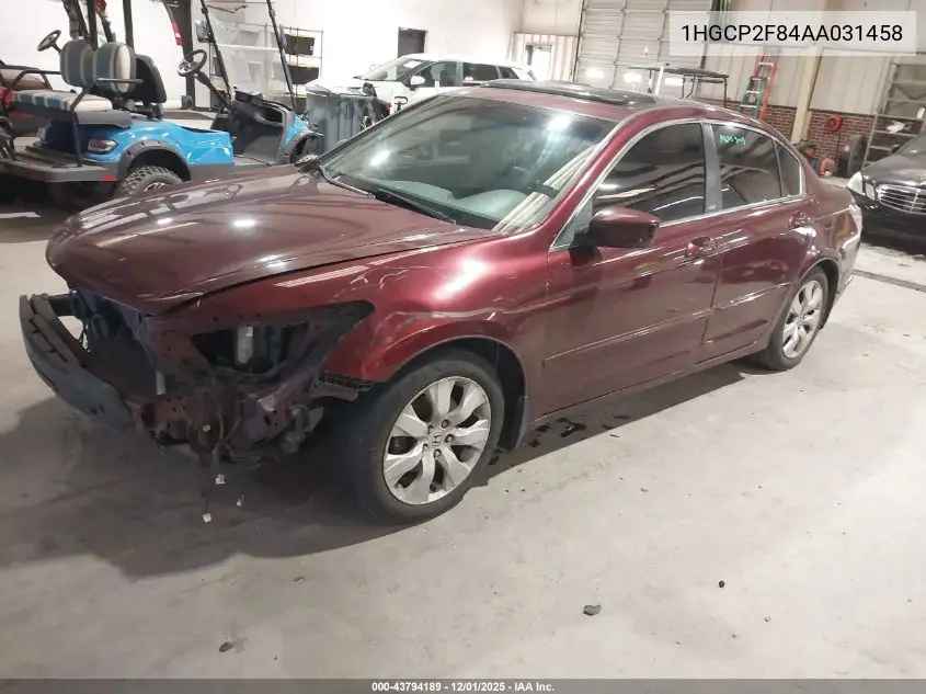 1HGCP2F84AA031458 2010 Honda Accord 2.4 Ex-L
