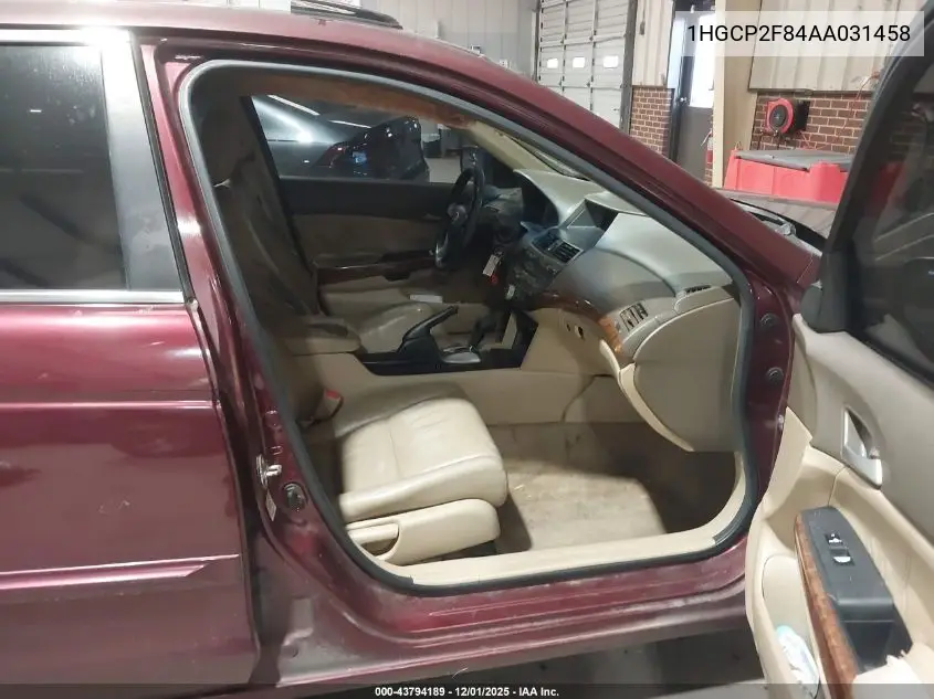 1HGCP2F84AA031458 2010 Honda Accord 2.4 Ex-L