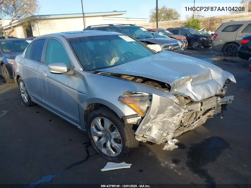 1HGCP2F87AA104208 2010 Honda Accord 2.4 Ex-L