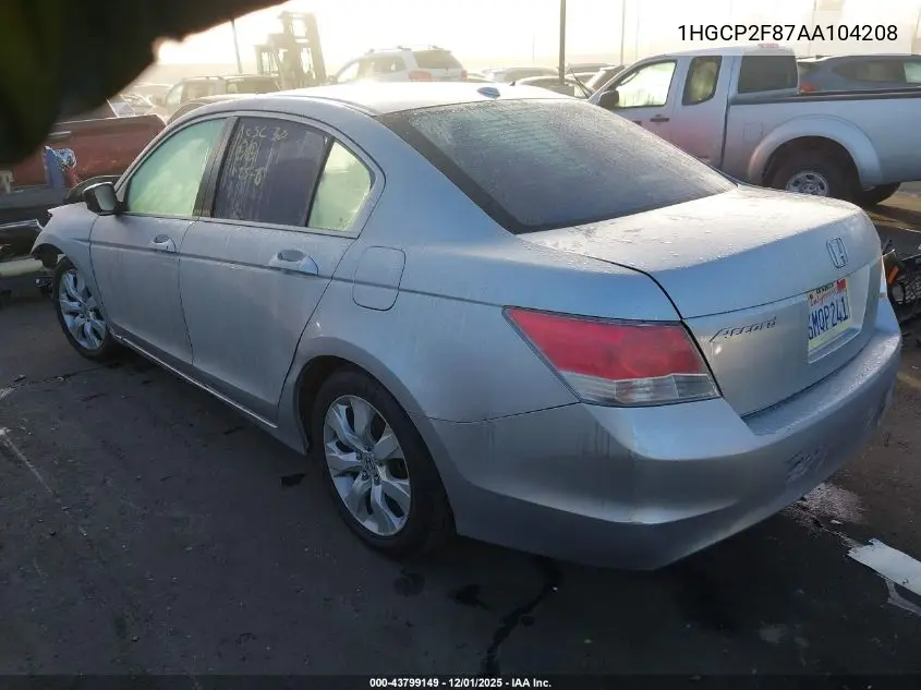 1HGCP2F87AA104208 2010 Honda Accord 2.4 Ex-L