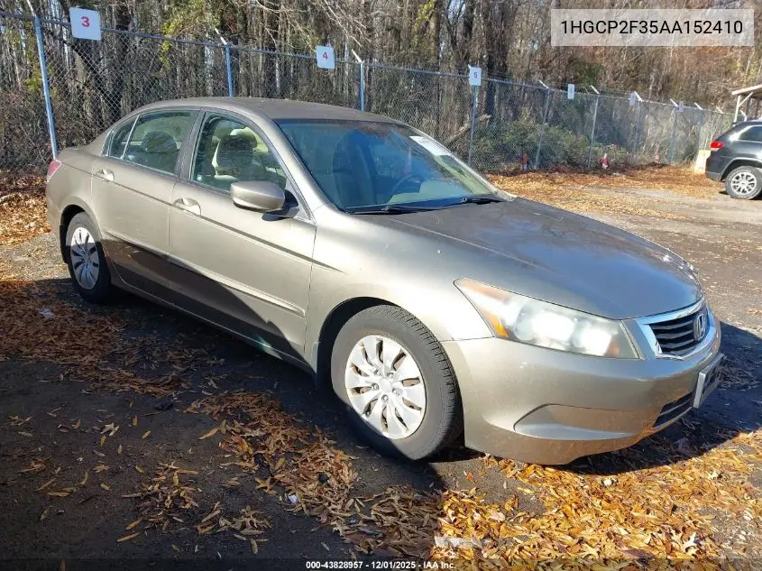 1HGCP2F35AA152410 2010 Honda Accord 2.4 Lx