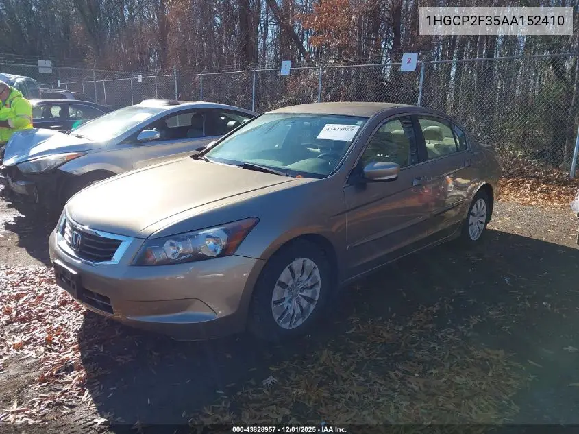 1HGCP2F35AA152410 2010 Honda Accord 2.4 Lx