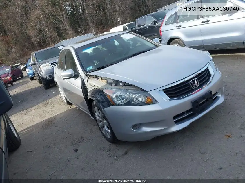1HGCP3F86AA030740 2010 Honda Accord 3.5 Ex-L