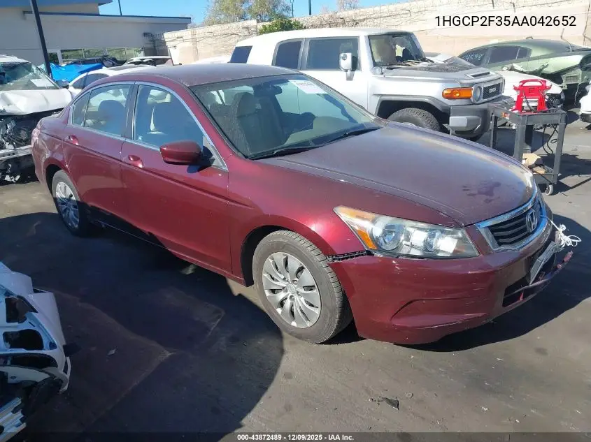 1HGCP2F35AA042652 2010 Honda Accord 2.4 Lx